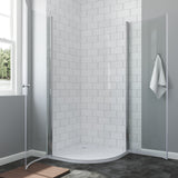 Duschkabine Viertelkreis 90 x 90 x 195 cm Runddusche mit Pendeltüren 2 Teilig