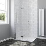Duschabtrennung Duschwand Glas faltbar Walk-in Dusche mit Falttür aus Sicherheitsglas (ESG) 6 mm NANO-Beschichtung Höhe 197 cm