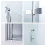 Duschabtrennung Duschwand Glas faltbar Walk-in Dusche mit Falttür aus Sicherheitsglas (ESG) 6 mm NANO-Beschichtung Höhe 197 cm