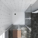 Duschkabine Eckeinstieg Eckdusche mit Falttüren Drehfalttüren 6 mm Echtglas mit Nano Beschichtung Höhe 197 cm