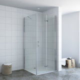 Eck-Duschkabine Eckdusche Glasdusche faltbare Duschtür Falttür mit Seitenwand ESG-Sicherheitsglas 6 mm Höhe 197 cm