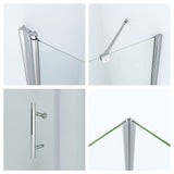 Eck-Duschkabine Eckdusche Glasdusche faltbare Duschtür Falttür mit Seitenwand ESG-Sicherheitsglas 6 mm Höhe 197 cm