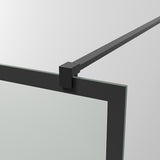 Walk in Dusche Duschwand Glas schwarz matt Echtglas 8 mm Dekor Kariert Nano Beschichtung 90° Stabilisator