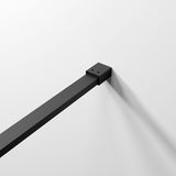 Walk in Dusche Duschwand Glas schwarz matt Echtglas 8 mm Dekor Kariert Nano Beschichtung 90° Stabilisator