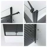 Eck Duschtrennwand Schwarz matt 120 x 70 x 140 cm Duschwand für Badewanne faltbar Badewannenaufsatz mit Seitenwand Badewannenfaltwand Dekorlinien Industrial Black Loft Style 5 mm Echtglas