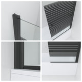 Badewannenaufsatz ohne bohren Schwarz matt 80 x 140 cm Duschtrennwand für Badewanne Handtuchhalter Duschwand Glas Dusche 1 Teilig aus 5 mm Einscheiben Sicherheitsglas Echtglas Nano Beschichtung