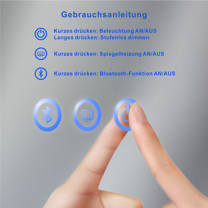 LINGDA Bluetooth Schminkspiegel mit Beleuchtung, Touch-Steuerung,  360°Drehbar 22 x 25 cm Spiegel Kosmetikspiegel