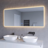 LED Badspiegel mit Beleuchtung groß 160x70cm BORAS Typ C | Touch Sensor Dimmbar Antibeschlag Kaltweiß 6400K Neutralweiß 4500K Warmweiß 3000K