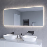 LED Badspiegel mit Beleuchtung groß 160x70cm BORAS Typ C | Touch Sensor Dimmbar Antibeschlag Kaltweiß 6400K Neutralweiß 4500K Warmweiß 3000K