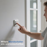 Badspiegel mit Beleuchtung und Ablage 100 x 70 cm Antibeschlag Aluminiumrahmen Schwarz matt Dimmbar Touch Schalter