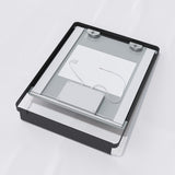 Badspiegel mit Beleuchtung und Ablage 50 x 70 cm Aluminiumrahmen in Schwarz matt Dimmbare Touch Kaltweiß 6400K Beschlagfrei