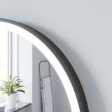 Spiegel rund runder Wandspiegel in schwarz Badspiegel mit Beleuchtung Aluminiumrahmen SAUTENS-Serie 60 cm Typ C | Touch Sensor Dimmbar Antibeschlag Kaltweiß Neutralweiß Warmweiß