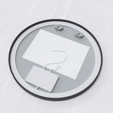 Badspiegel mit Beleuchtung Rund 80 cm Schwarz Rahmen Spiegelheizung 3 Lichtfarben Dimmbar Touch Schalter