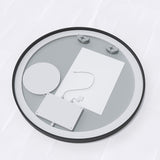 Badspiegel mit Beleuchtung Rund Schwarz matt 80 cm Schminkspiegel Uhr Dimmbar Touch Wandschalter Kaltweiß Aluminiumrahmen