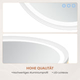 Badspiegel mit Beleuchtung Rund 60 cm weiß matt Antibeschlag dimmbar