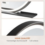 Badspiegel mit Beleuchtung und Ablage Rund 80 cm Aluminium Rahmen schwarz Uhr Kosmetikspiegel Spiegelheizung Touch dimmbar