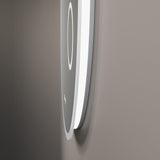 Runder LED Badspiegel 80 cm mit hinterleuchteter Beleuchtung Kosmetikspiegel JALTAS Typ D | Uhr Antibeschlag Touch Kaltweiß 6400K  Dimmbar