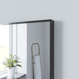 Wandspiegel Schwarz Metall Badezimmer Spiegel Badspiegel Hängespiegel 100 x 60 cm Eckig Wohnzimmerspiegel Badezimmerspiegel