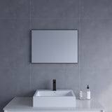 Wandspiegel Schwarz Metall Badezimmer Spiegel Badspiegel Hängespiegel 50 x 70 cm Eckig Wohnzimmerspiegel Badezimmerspiegel
