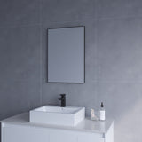 Wandspiegel Schwarz Metall Badezimmer Spiegel Badspiegel Hängespiegel 50 x 70 cm Eckig Wohnzimmerspiegel Badezimmerspiegel