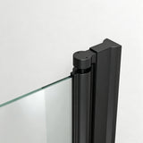 Falttür Dusche Drehfalttür in Nische Duschtür Glas Nischentür faltbar Schwarz Matt Breite 70 75 80 90 100 120 cm Höhe 187 cm Wandausgleich 15 mm & 10 mm
