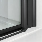 Falttür Dusche Drehfalttür in Nische Duschtür Glas Nischentür faltbar Schwarz Matt Breite 70 75 80 90 100 120 cm Höhe 187 cm Wandausgleich 15 mm & 10 mm