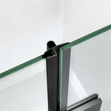 Falttür Dusche Drehfalttür in Nische Duschtür Glas Nischentür faltbar Schwarz Matt Breite 70 75 80 90 100 120 cm Höhe 187 cm Wandausgleich 15 mm & 10 mm