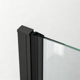 Falttür Dusche Drehfalttür in Nische Duschtür Glas Nischentür faltbar Schwarz Matt Breite 70 75 80 90 100 120 cm Höhe 187 cm Wandausgleich 15 mm & 10 mm