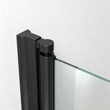 Falttür Dusche Drehfalttür in Nische Duschtür Glas Nischentür faltbar Schwarz Matt Breite 70 75 80 90 100 120 cm Höhe 187 cm Wandausgleich 15 mm & 20 mm