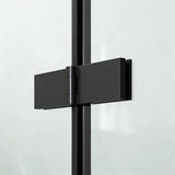 Falttür Dusche Drehfalttür in Nische Duschtür Glas Nischentür faltbar Schwarz Matt Breite 70 75 80 90 100 120 cm Höhe 187 cm Wandausgleich 15 mm & 20 mm
