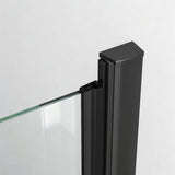 Falttür Dusche Drehfalttür in Nische Duschtür Glas Nischentür faltbar Schwarz Matt Breite 70 75 80 90 100 120 cm Höhe 187 cm Wandausgleich 15 mm & 20 mm
