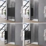 Falttür Dusche Drehfalttür in Nische Duschtür Glas Nischentür faltbar Schwarz Matt Breite 70 75 80 90 100 120 cm Höhe 187 cm Wandausgleich 15 mm & 20 mm