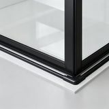 Duschkabine Eckeinstieg mit Falttüren Drehfalttüren Eckdusche faltbar Schwarz Matt aus Sicherheitsglas (ESG) 5 mm Höhe 187 cm