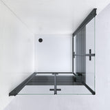 Duschkabine Eckeinstieg mit Falttüren Drehfalttüren Eckdusche faltbar Schwarz Matt aus Sicherheitsglas (ESG) 5 mm Höhe 187 cm