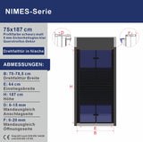 Falttür Dusche Drehfalttür in Nische Duschtür Glas Nischentür faltbar Schwarz Matt Breite 70 75 80 90 100 120 cm Höhe 187 cm Wandausgleich 15 mm & 20 mm