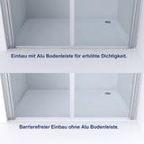 Pendeltür Dusche für Nische Rahmenlos Nischentür Doppel Tür Duschabtrennung 6 mm NANO-beschichtet Transparent Echtglas 197 cm