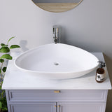 Design-Waschbecken Keramik Weiß Schalenform 68 x 44 cm Aufsatzwaschbecken Moderner Waschtisch für Unterschrank Waschplatz Badezimmer klein Aufsatzbecken Waschschale OHNE Hahnloch Überlauf