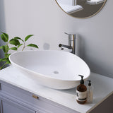 Design-Waschbecken Keramik Weiß Schalenform 68 x 44 cm Aufsatzwaschbecken Moderner Waschtisch für Unterschrank Waschplatz Badezimmer klein Aufsatzbecken Waschschale OHNE Hahnloch Überlauf