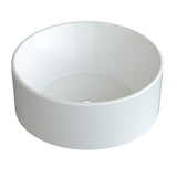 Rundes weißes Keramik Waschbecken Ø 40 cm Moderne Design Rund Aufsatzwaschbecken Waschtisch für Unterschrank Waschplatz Badezimmer Handwaschbecken Aufsatzbecken Waschschale OHNE Hahnloch Überlauf
