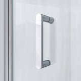 Duschtür Nische 80 x 190 cm Falttür mit Rahmen Chromoptik Nischentür Dusche Sicherheitsglas (ESG) 6 mm Klar