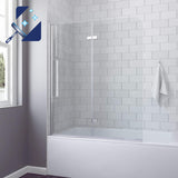 Duschabtrennung Duschwand Glas für Badewanne 120 x 140 cm mit Nano-Beschichtung
