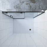 Schiebetür Dusche Duschtür Nische 120 x 195 cm SlimLine Design schwarz matt 8 mm Klarglas mit Nanobeschichtung