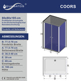 AQUABATOS COORS-Serie 80 x 80 x 195 cm Duschkabine Eckeinstieg mit Pendeltür und Seitenwand 6mm Echtglas mit Nano Beschichtung