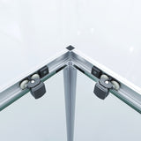 Duschkabine 120x90 x 185 cm Eckeinstieg Schiebetür Eckdusche aus Sicherheitsglas 5/6 mm matt silber Rahmen