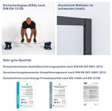 Duschkabine Eckeinstieg 80x80 x 195 cm schwarz matt Rahmen Eckdusche Schiebetür aus Sicherheitsglas 5/6 mm mit Lotus-Effekt Beschichtung