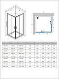 AQUABATOS Duschkabine Eckeinstieg SAPPIRE mit Schiebetür aus 6mm ESG Glas Höhe 195cm