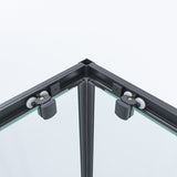 Duschkabine Eckeinstieg 100x100 x 195 cm schwarz matt Rahmen Eckdusche Schiebetür aus Sicherheitsglas 5/6 mm mit Lotus-Effekt Beschichtung