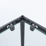 Duschkabine Eckeinstieg 90x90 x 195 cm schwarz matt Rahmen Eckdusche Schiebetür aus Sicherheitsglas 5/6 mm mit Lotus-Effekt Beschichtung