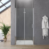 Faltbare Duschtür Nische Rahmenlos 70 x 185 cm Verstellbereich 67-70 cm Falttür Dusche aus Sicherheitsglas klar 6 mm