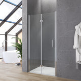 Faltbare Duschtür Nische Rahmenlos 70 x 185 cm Verstellbereich 67-70 cm Falttür Dusche aus Sicherheitsglas klar 6 mm